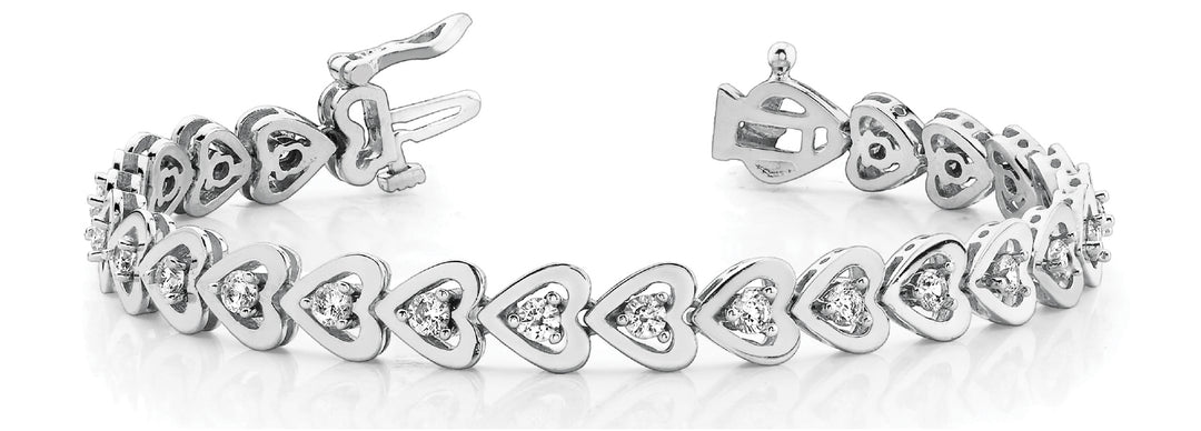 18K White Gold Diamond Line Bracelet