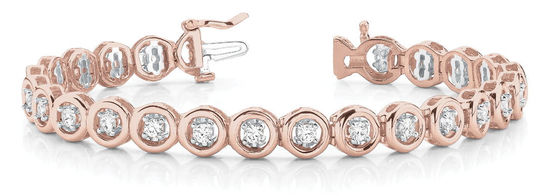 14K Rose Gold 0.54 ctw Diamond Tennis Bracelet