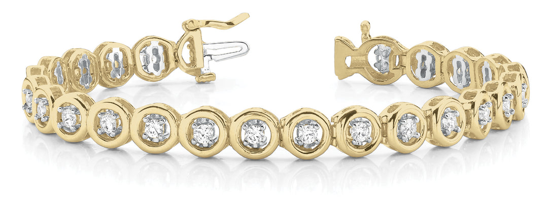 14K Yellow Gold Diamond Tennis Bracelet