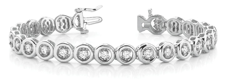 Platinum 1/2 CT Diamond In-Line Tennis Bracelet
