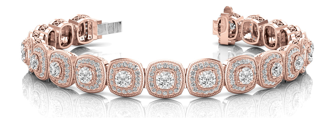 18K Rose Gold 3 1/4 ct tw Fashion Diamond Bracelet
