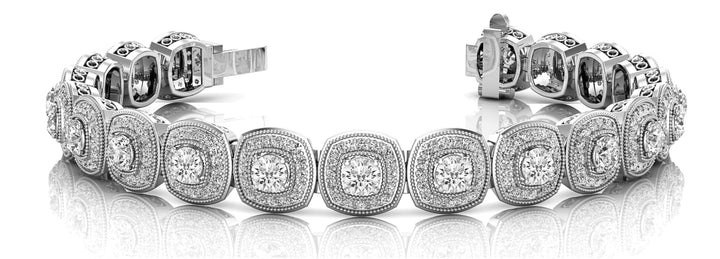 14K White Gold 3 1/4 ct tw Fashion Diamond Bracelet
