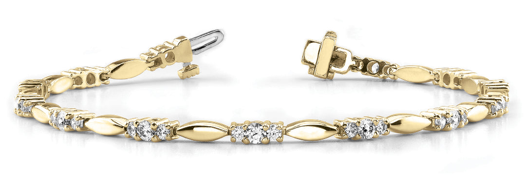 18K Yellow Gold Diamond Accent Fashion Bracelet