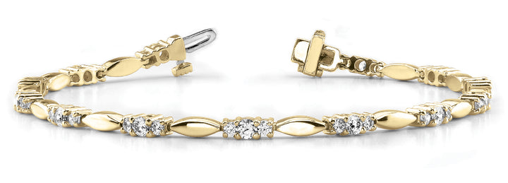 18K Yellow Gold 1 ct tw Fashion Diamond Bracelet