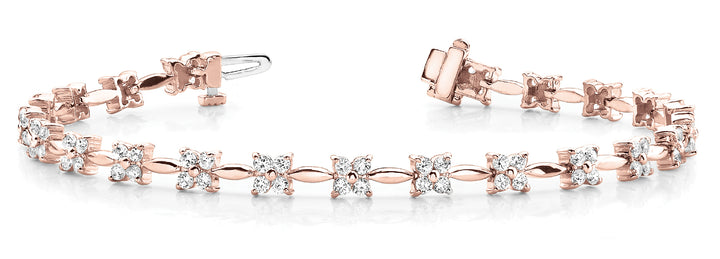 18K Rose Gold 2.20ctw Round Diamond Fashion Bracelet