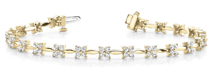 14K Yellow Gold 2 1/5 ct tw Fashion Diamond Bracelet