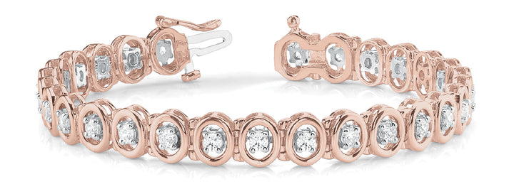 18K Rose Gold Diamond Tennis Bracelet