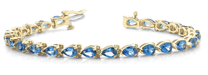 14K Yellow Gold 5.6 ctw Pear Diamond Bracelet