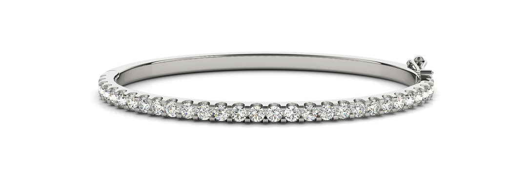 18K White Gold Round Diamond Fashion Bracelet