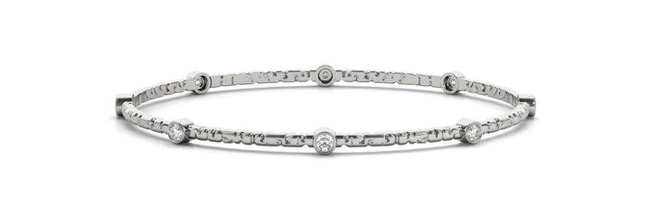 18K White Gold 1/4 CT Diamond Fashion Bangle