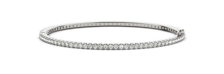 14K White Gold Diamond Fashion Bangle Bracelet