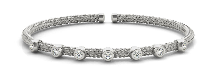 Round Diamond Italian Bangle Bracelet