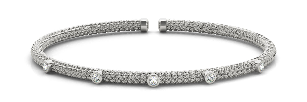 White Gold 5-Stone Diamond Fashion Bracelet