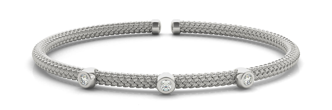 Round Diamond Italian Bangle Bracelet