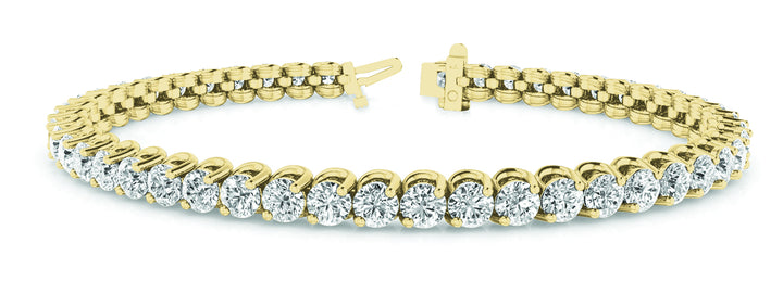 14K Yellow Gold 2ctw Round Diamond Tennis Bracelet