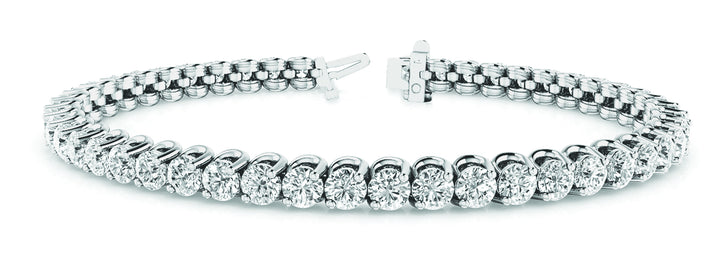 Round Diamond Tennis Line Bracelet