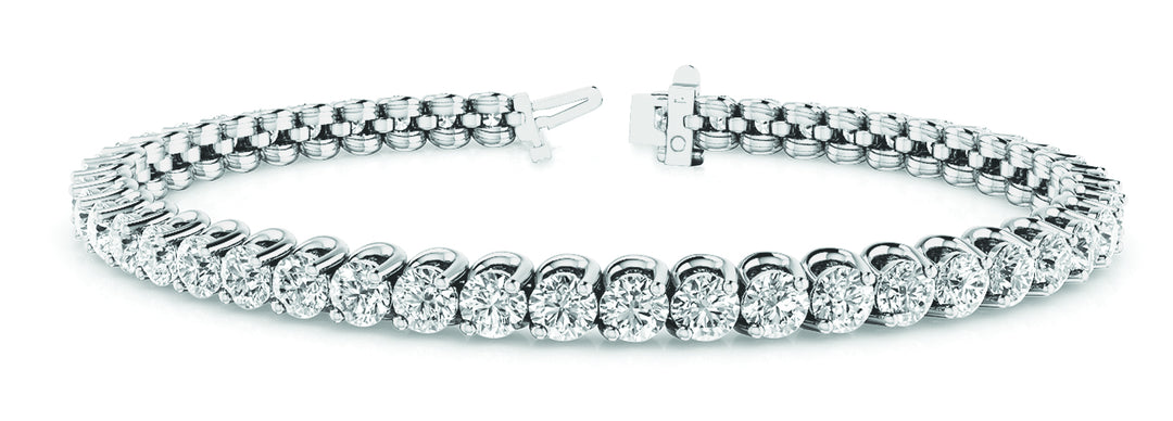 Round Diamond Tennis Line Bracelet