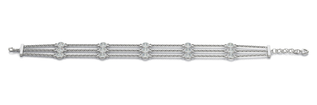 Multi-Diamond Round Stone Fashion Bracelet