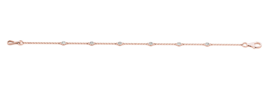 18K Rose Gold 1/8 ct tw Fashion Diamond Bracelet