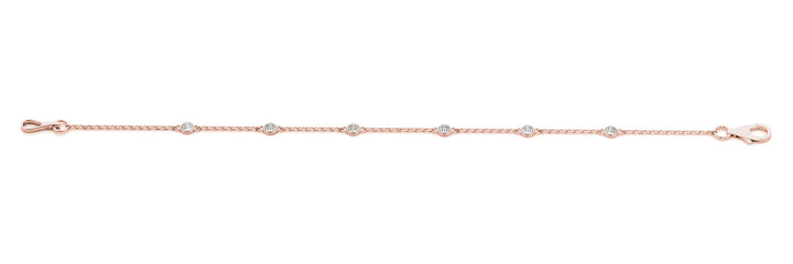 18K Rose Gold 1/8 ct tw Fashion Diamond Bracelet