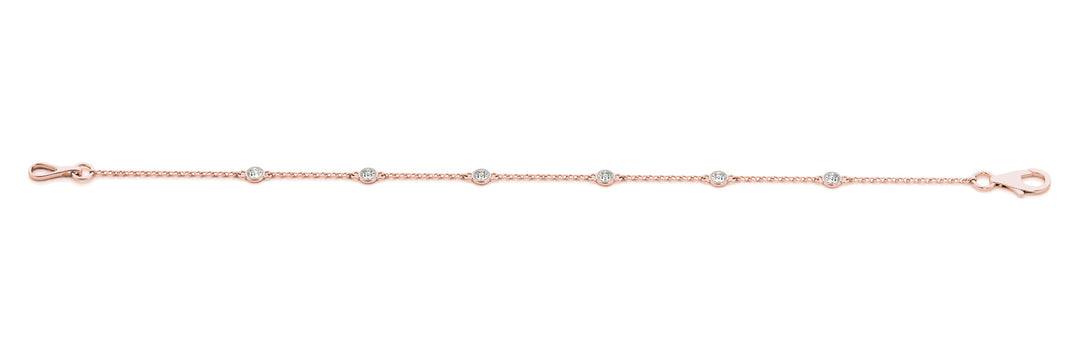 18K Rose Gold 1/8 ct tw Fashion Diamond Bracelet