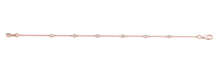 18K Rose Gold 1/8 ct tw Fashion Diamond Bracelet
