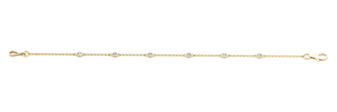 14K Yellow Gold 1/8 ct tw Fashion Diamond Bracelet