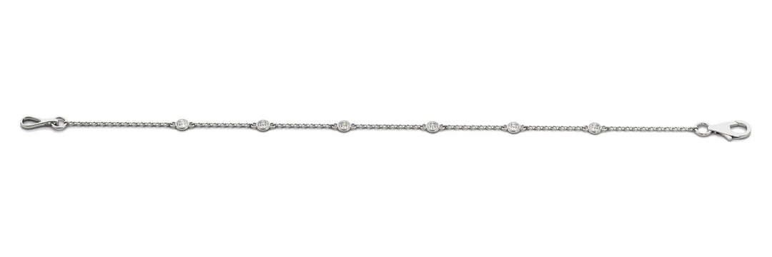 14K White Gold 1/8 ct tw Fashion Diamond Bracelet