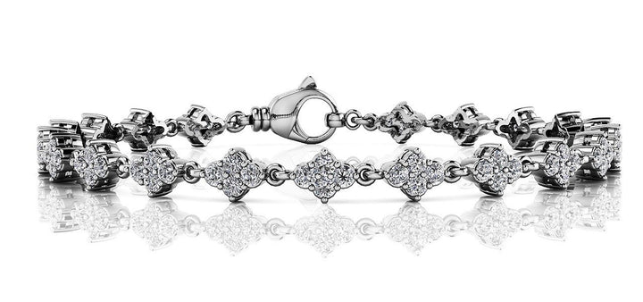 14K White Gold 2ctw Round Diamond Fashion Bracelet