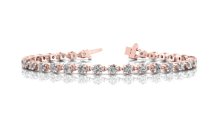 14K Rose Gold Round Diamond Fashion Bracelet