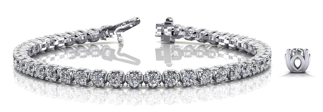 Round Diamond Tennis Line Bracelet
