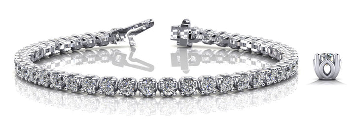 Round Diamond Tennis Line Bracelet