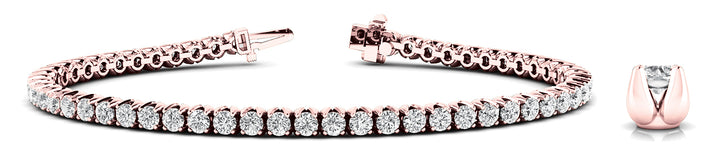 18K Rose Gold 10.25ctw Diamond Tennis Bracelet