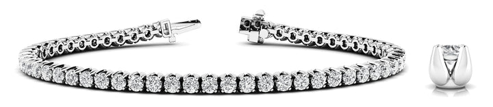 Platinum 10.25ctw Round Diamond In-Line Bracelet