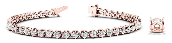 18K Rose Gold 2 1/4 ct tw Fashion Diamond Bracelet