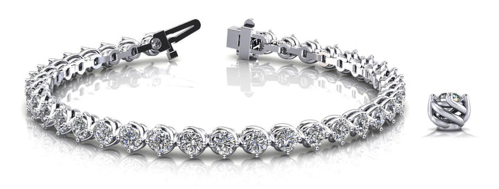Multi-Gold Diamond Tennis Bracelet | 57 Round Stones