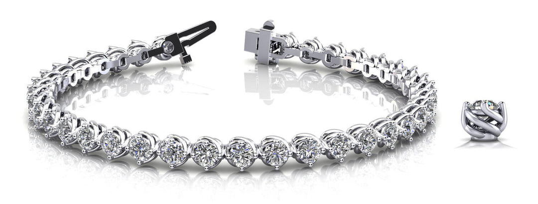 Multi-Gold Diamond Tennis Bracelet | 57 Round Stones