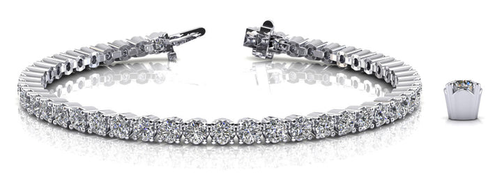 Round Diamond In-Line Tennis Bracelet