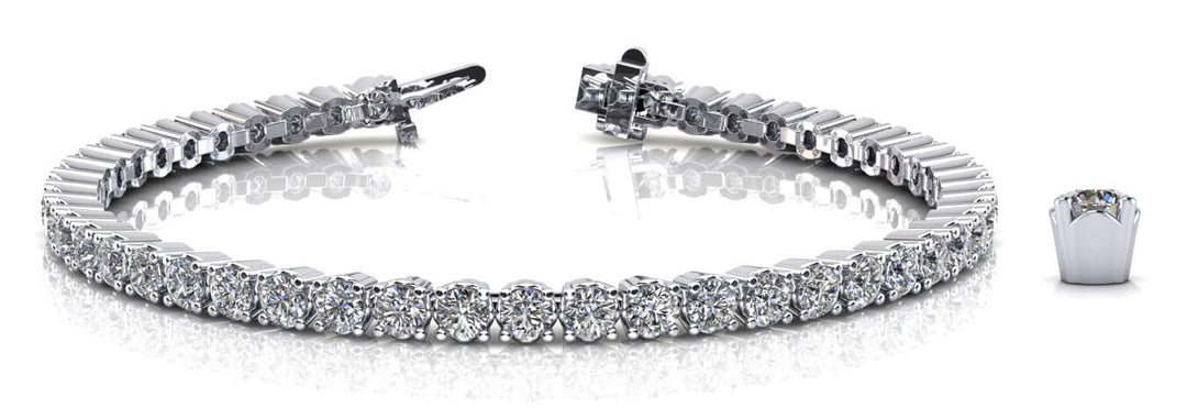 Round Diamond In-Line Tennis Bracelet