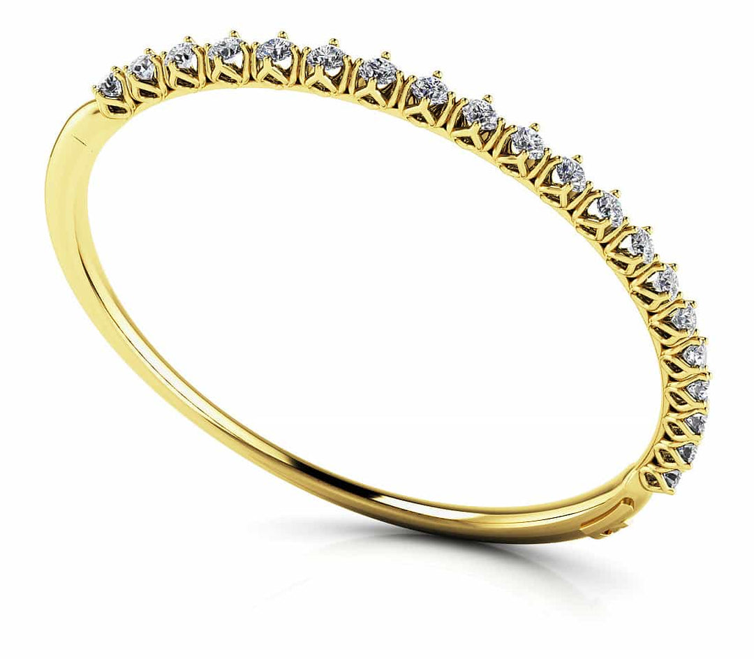 18K White Gold 1.44 ctw Diamond Bangle Bracelet