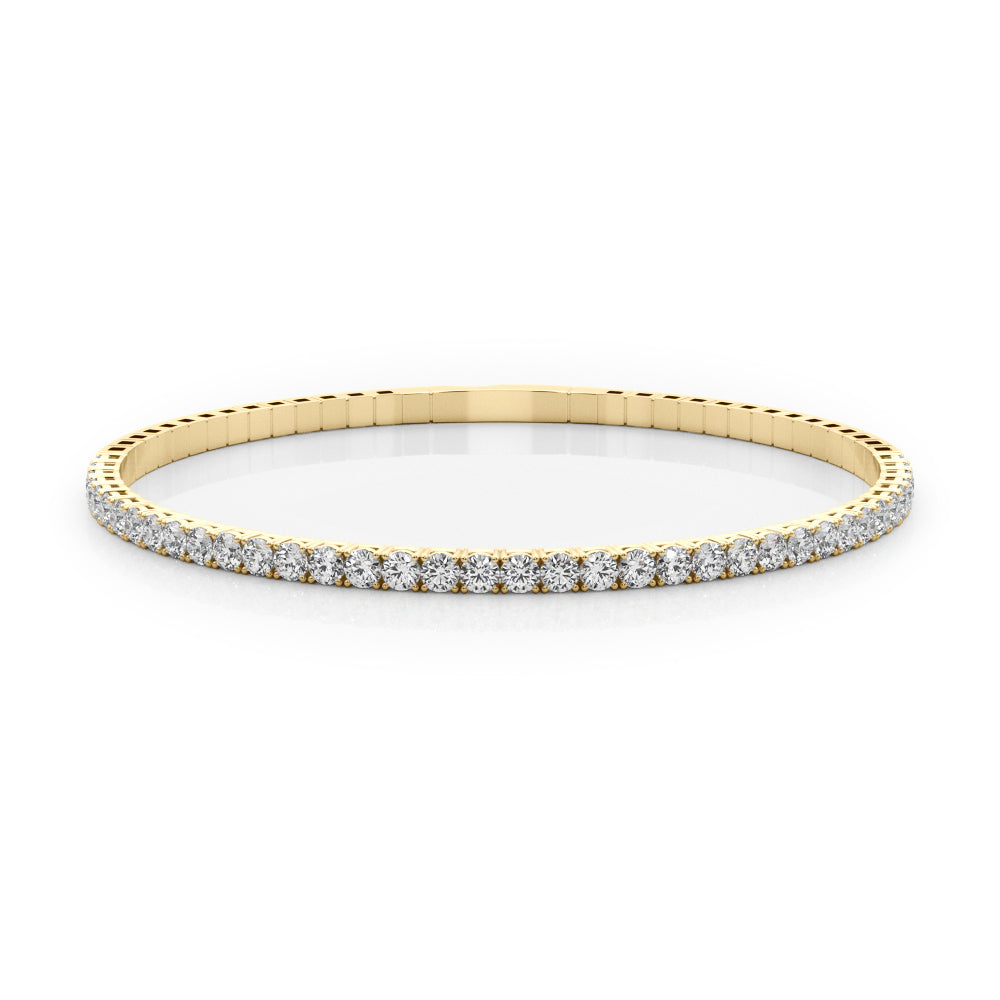 14K Yellow Gold Diamond Flex Bangle Bracelet