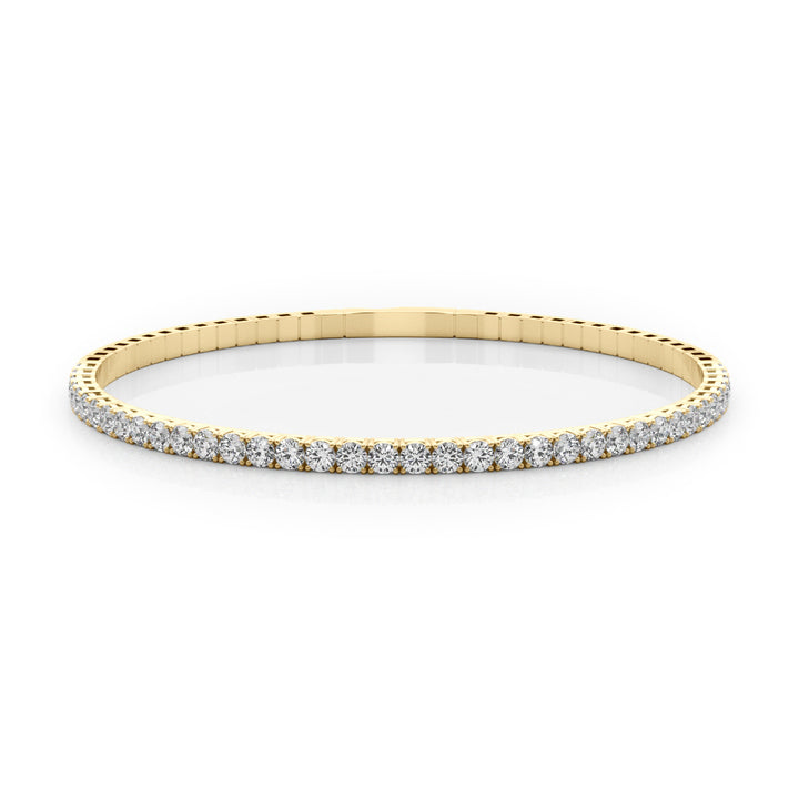 14K Yellow Gold Diamond Flex Bangle Bracelet