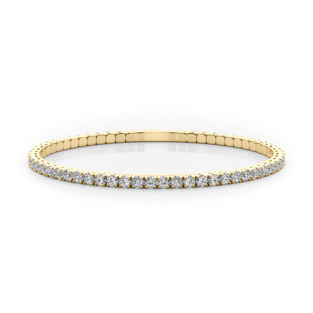 14K Yellow Gold Diamond Flex Bangle Bracelet