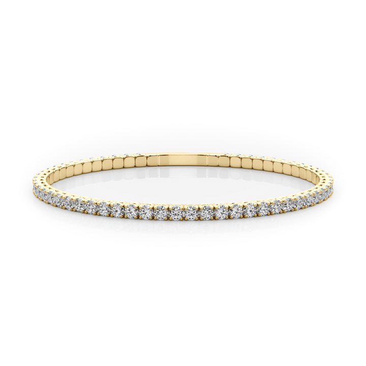 14K Yellow Gold Diamond Flex Bangle Bracelet