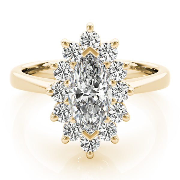 14K Yellow Gold Marquise Diamond Fashion Ring