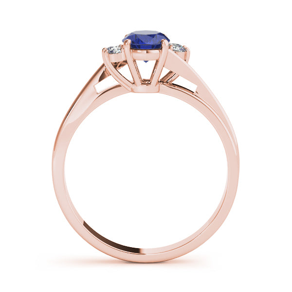 14K Rose Gold Oval Diamond Fashion Ring