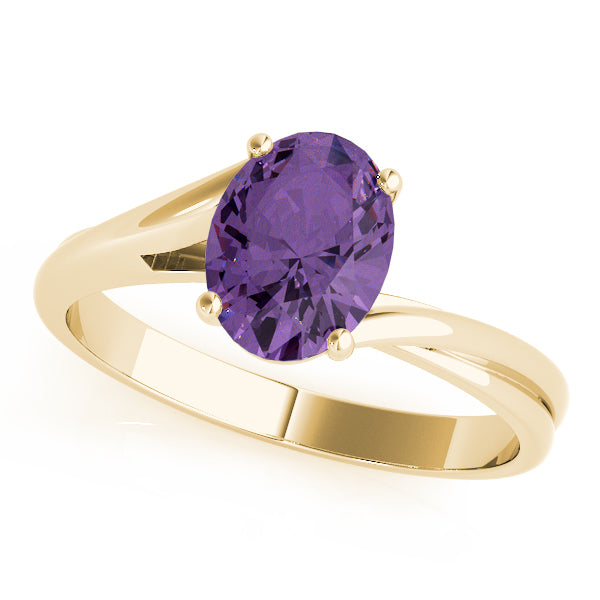 14K Yellow Gold Oval Diamond Fashion Ring