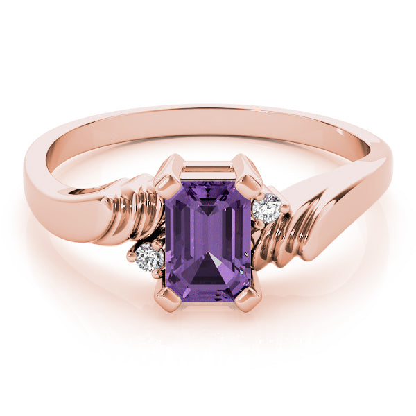 Rose Gold Emerald Diamond Fashion Ring