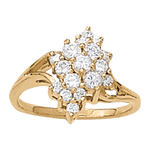 14K White Gold Multi-Diamond Fashion Ring