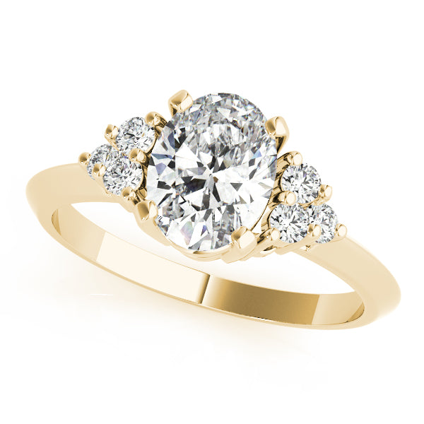 14K Yellow Gold Oval Diamond Fashion Ring